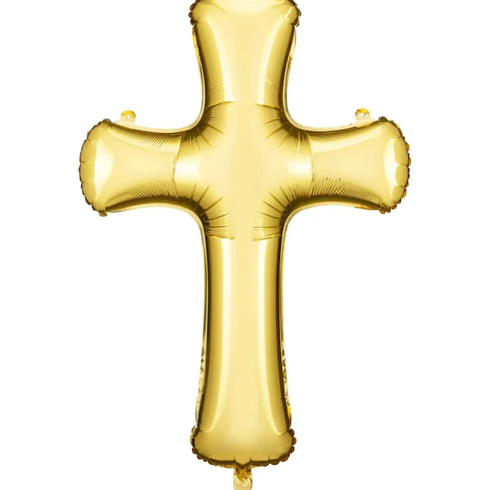 Ballon en aluminium Croix or