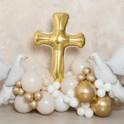 Ballon en aluminium Croix or