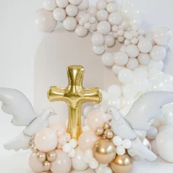 Ballon en aluminium Croix or