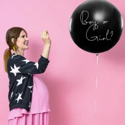 Ballon XXL Boy or Girl ? (confettis rose fille)