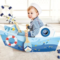 Bateau à bascule en bois