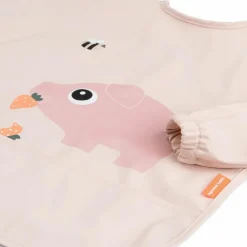Bavoir à manches avec poche Tiny farm Rose