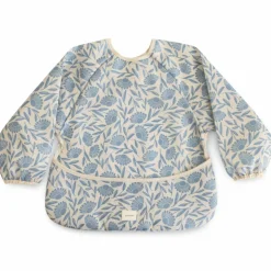Bavoir à manches longues Blue Flowers (6-24 mois)