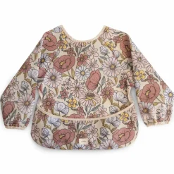 Bavoir à manches longues Retro Flowers (6-24 mois)