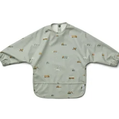 Bavoir à manches Merle Véhicules dove blue mix