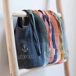 Bavoir à nouer Bleu pétrole (personnalisable)