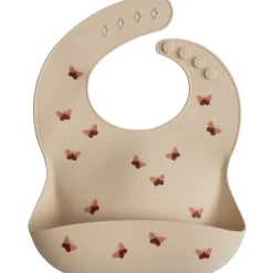Bavoir à poche en silicone Butterflies