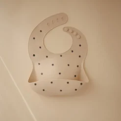 Bavoir à poche en silicone Black daisy