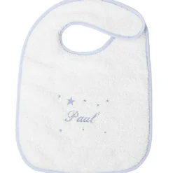 Bavoir à velcro étoile bleu (personnalisable)
