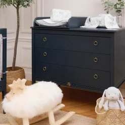 Bavoir bandana Toile de Jouy gris