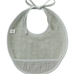 Bavoir de naissance à nouer Mix & Match vert de gris