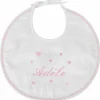 Bavoir de naissance coeur rose (personnalisable)