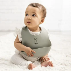 Bavoir en silicone à poche vert sauge