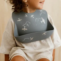 Bavoir en silicone à poche Aviateur