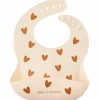 Bavoir en silicone Coeurs Crème
