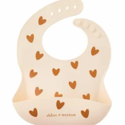 Bavoir en silicone Coeurs Crème