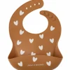 Bavoir en silicone Coeurs Caramel