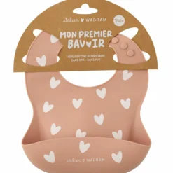Bavoir en silicone Coeurs Latté