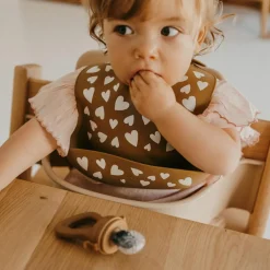 Bavoir en silicone Fall In Love camel