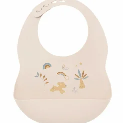 Bavoir en silicone imprimé beige-jaune