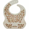 Bavoir en silicone Léopard Crème