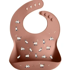 Bavoir en silicone Minouche rose