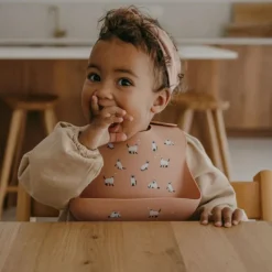 Bavoir en silicone Minouche rose