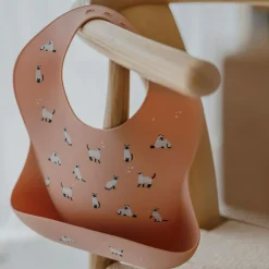 Bavoir en silicone Minouche rose