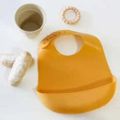 Bavoir en silicone Moutarde