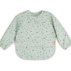 Bavoir manches avec poche Happy dots Vert
