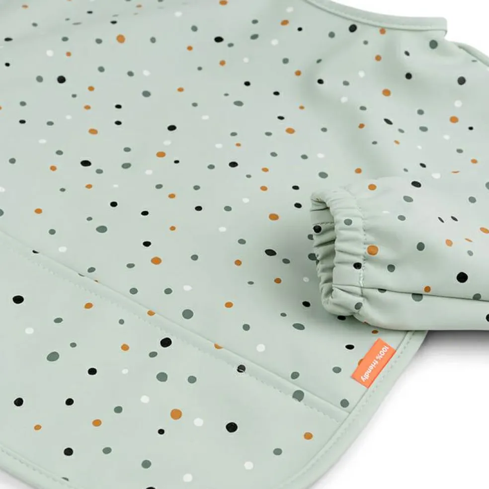 Bavoir manches avec poche Happy dots Vert