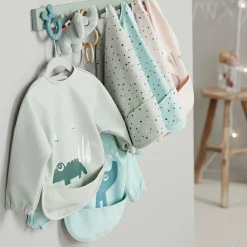 Bavoir manches avec poche Happy dots Vert