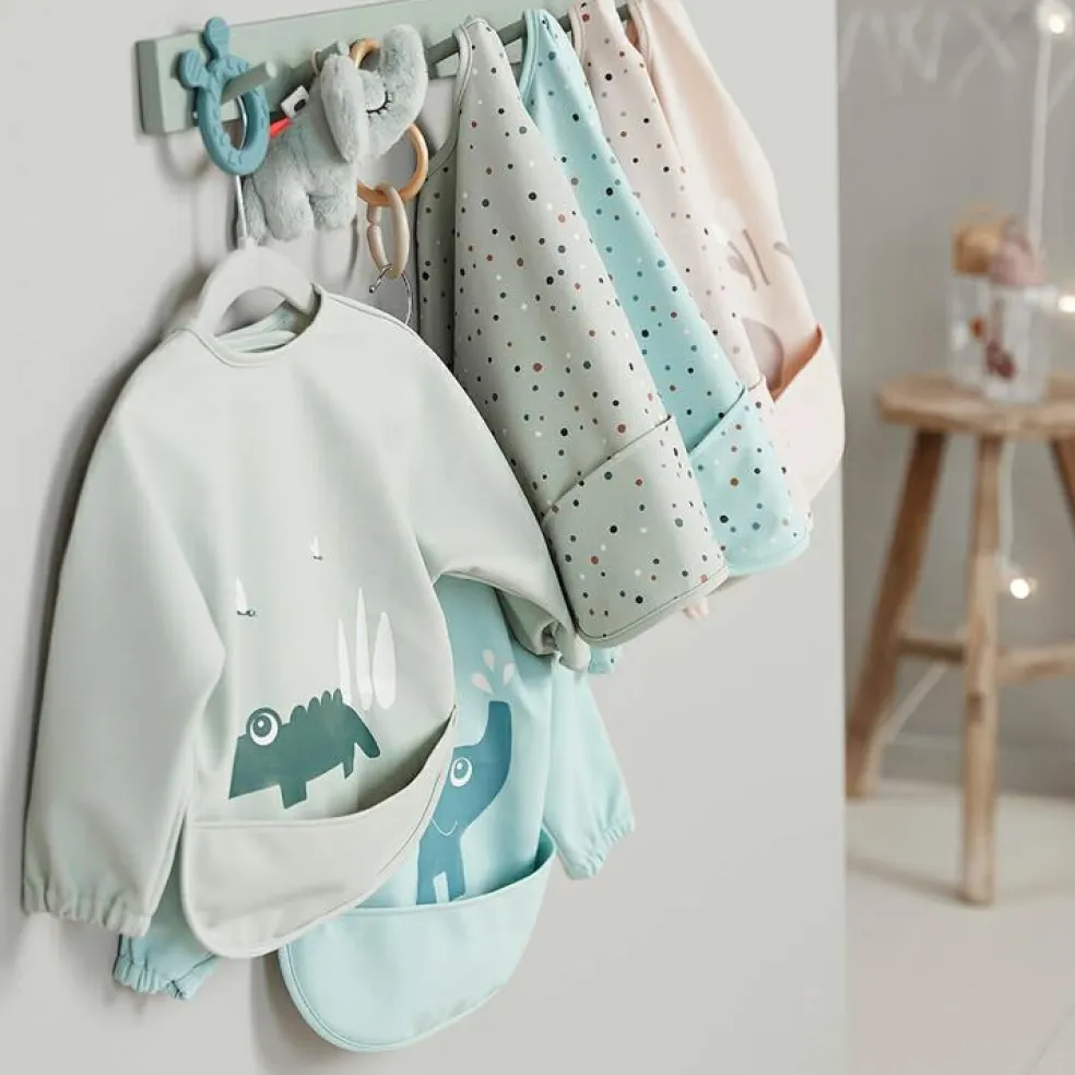 Bavoir manches avec poche Happy dots Vert