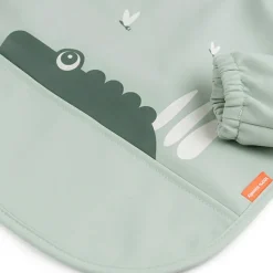 Bavoir manches avec poche Croco Vert