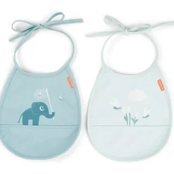 Bavoir petit lot de 2 Elphee bleu