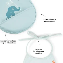 Bavoir petit lot de 2 Elphee bleu