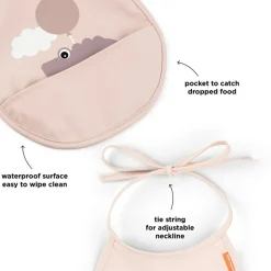 Bavoir petit lot de 2 Happy clouds rose