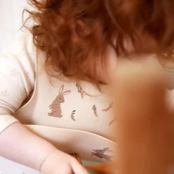 Bavoir silicone imprimé Lapin