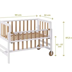 Berceau cododo Betty naturel et blanc (45 x 90 cm)