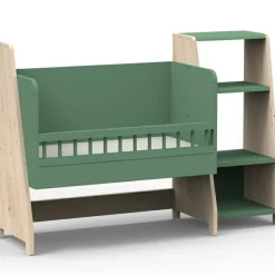 Berceau cododo évolutif avec colonne étagère Asymetry Montessori (coloris au choix)