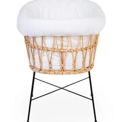 Berceau en rotin avec pieds en métal