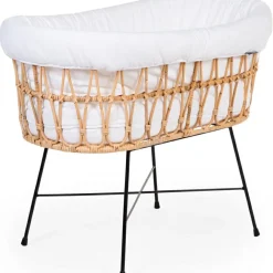 Berceau en rotin avec pieds en métal - Reconditionné