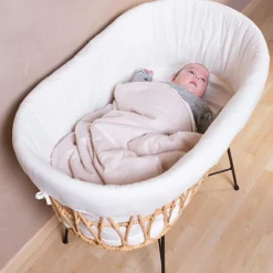 Berceau en rotin avec pieds en métal - Reconditionné