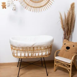 Berceau en rotin avec pieds en métal - Reconditionné