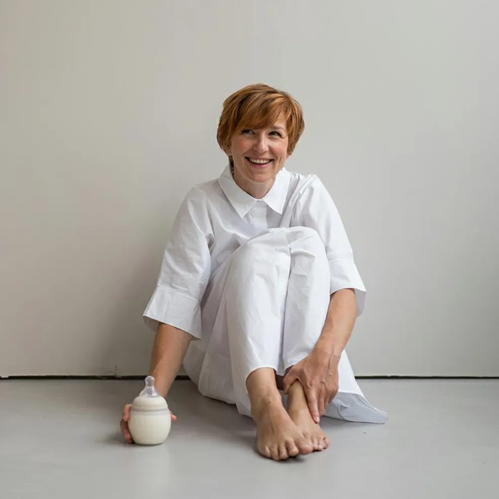 Biberon anti-colique en silicone sand (150 ml)