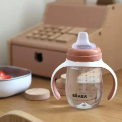 Biberon d'apprentissage 2 en 1 terracotta (210 ml)