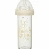 Biberon en verre anti colique Fleur blanche (240 ml)