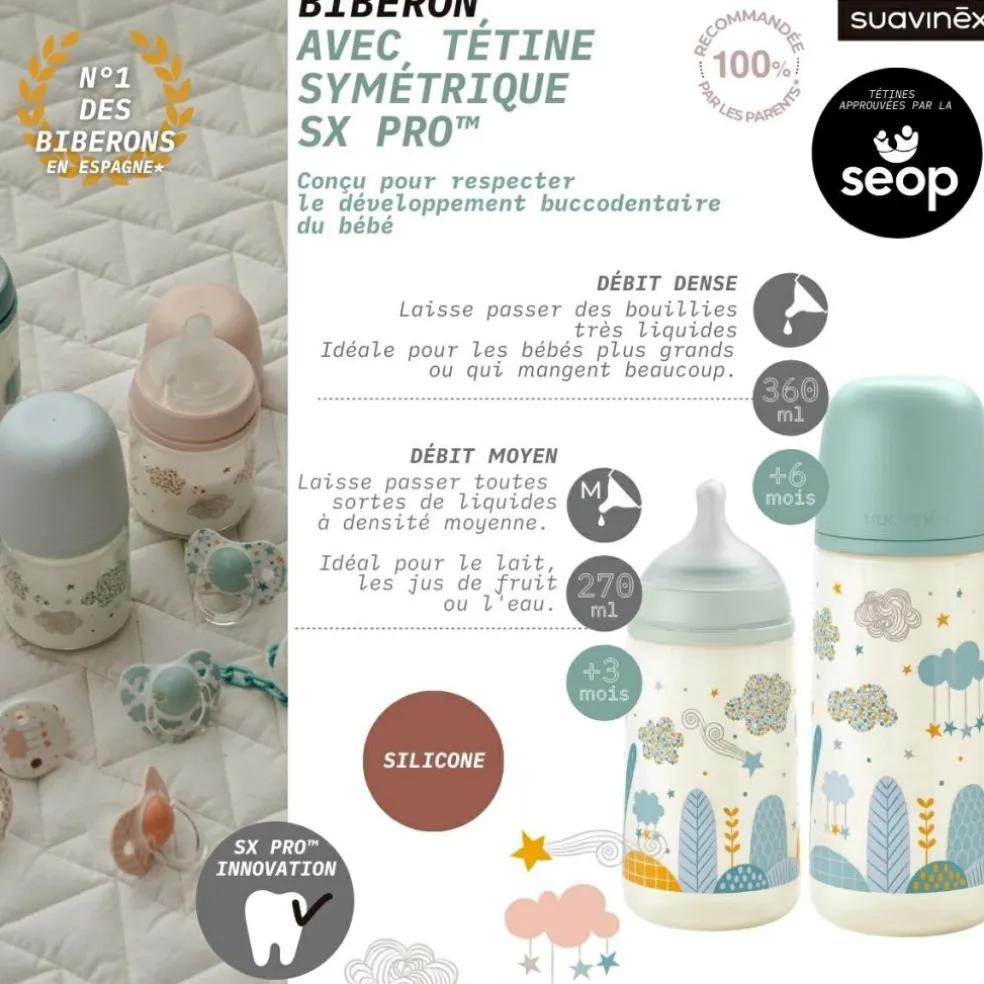 Biberon tétine SXPro L Walk In The park vert (360ml)