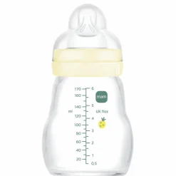 Biberon verre 170 ml Pattern fruit jaune - Tétine Débit 2