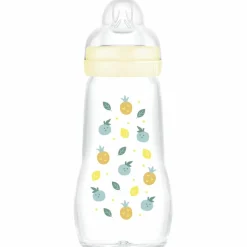 Biberon verre 260 ml Pattern fruit jaune - Tétine débit 2